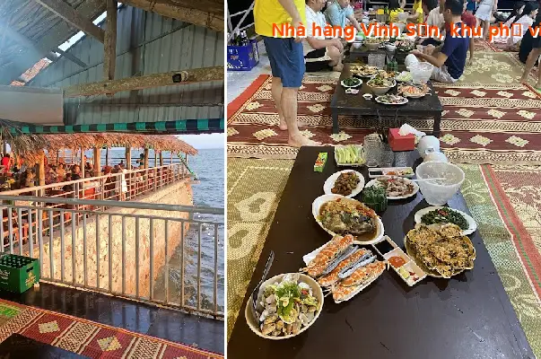 Vinh Son Restaurant, Vinh Son neighborhood, Truong Son ward, Sam Son city - a reputable seafood restaurant with quality food and beautiful views.