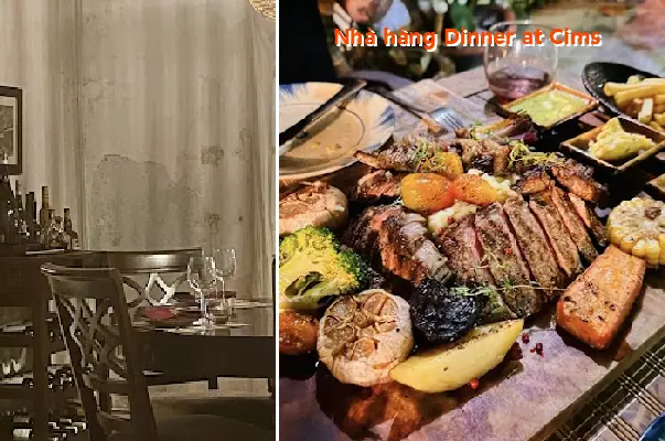 Dinner at Cims restaurant