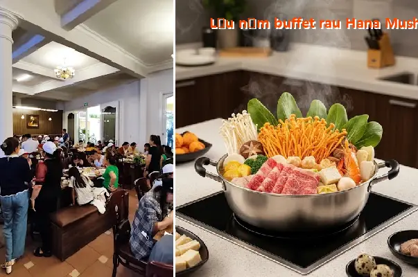 Hana Mushroom Restaurant - Hot Pot Buffet with Mushrooms and Vegetables